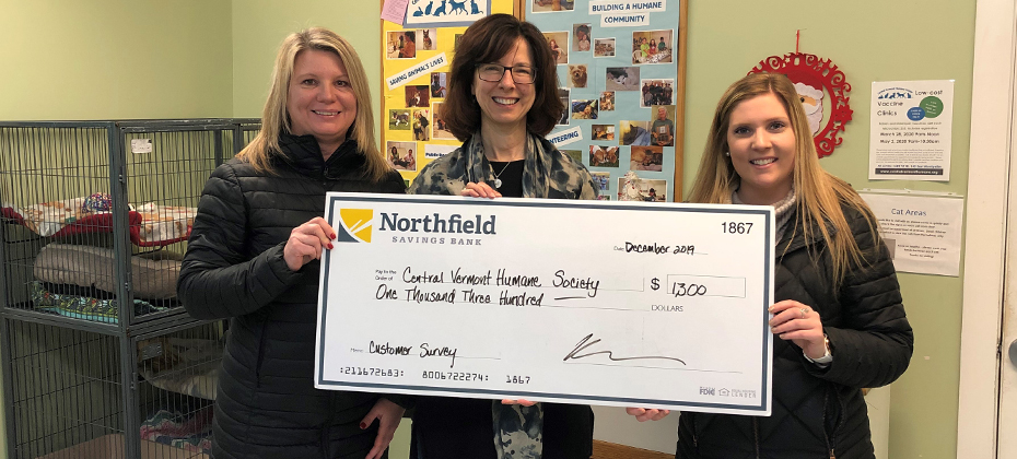 Central Vermont Humane Society Check Presentation