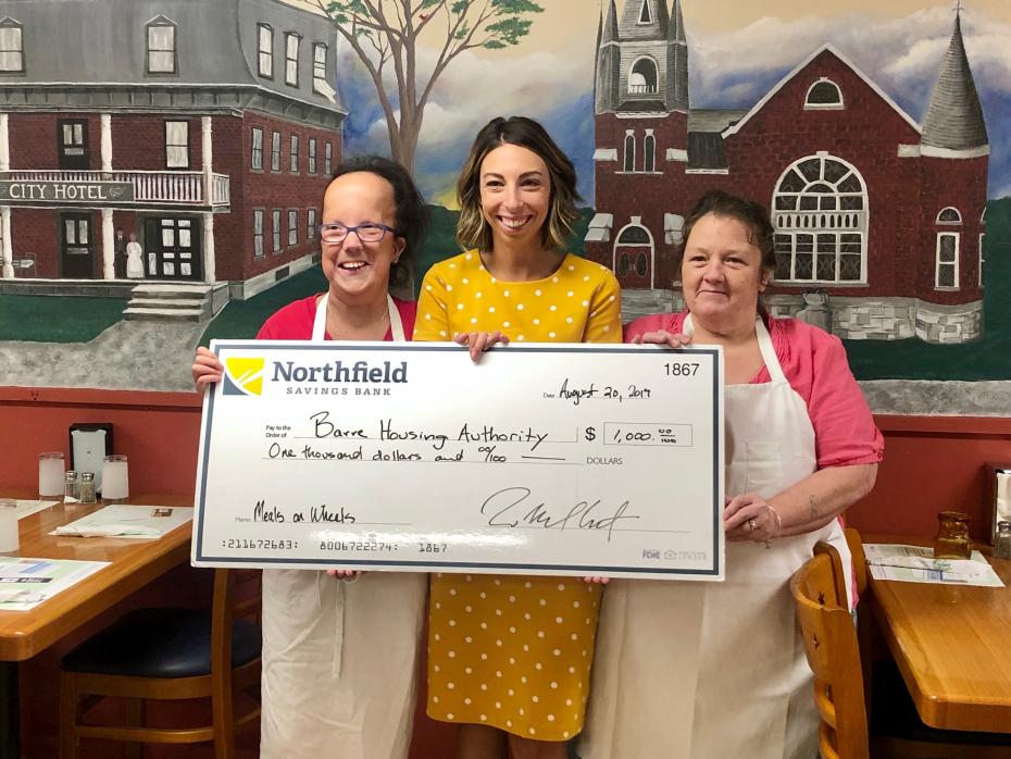 Pictured from left: Maisie Lajeunesse, City Hotel Cafe; Lindsey Lozier, Community Banker at Northfield Savings Bank; Vicky Clark, City Hotel Cafe.